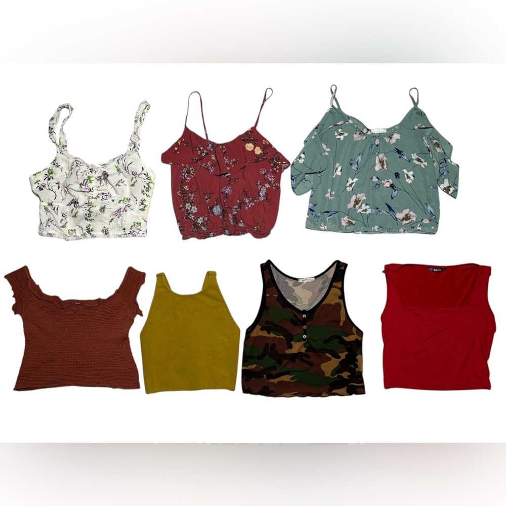 Assorted Women’s Tank & Crop Tops - Floral, Camo & Solid Colors